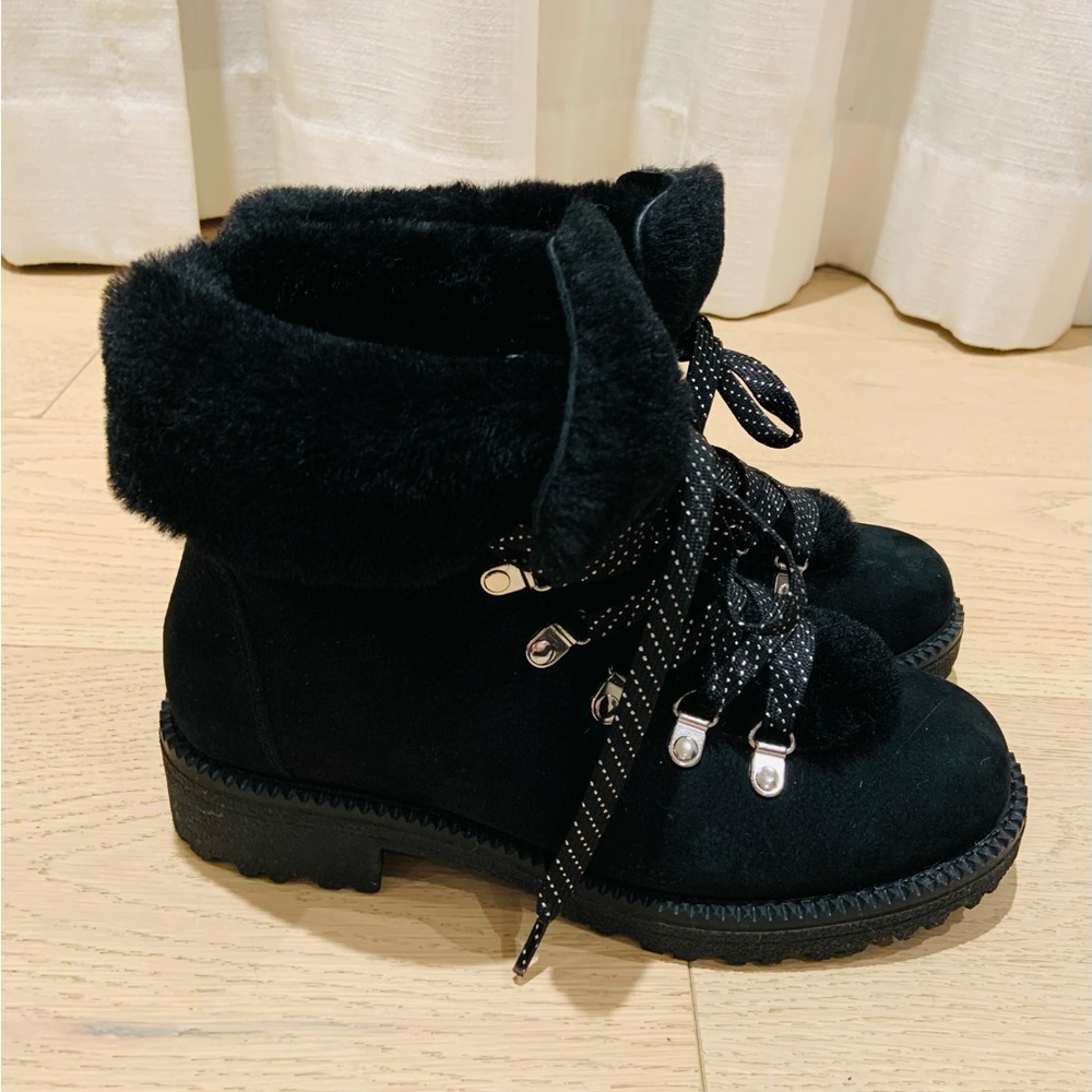 J. Crew Black Lace Up Boots